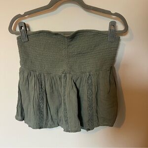 American Eagle Outfitters Olive Strapless Top